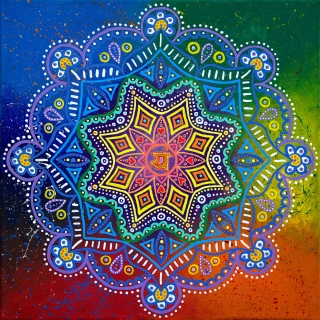 Mandala na dobré vztahy, lásku, rovnováhu a harmonii, čakry (tisk)