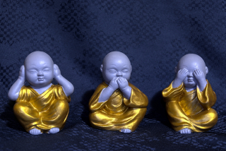 Moudří mniši - Sada tří sošek