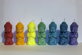 Sada svíček na podporu funkce čaker - Buddha Stojící