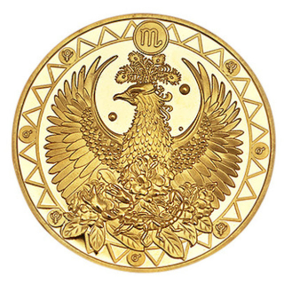 Štír - Mince, znamení zvěrokruhu, talisman pro štěstí, ochranu